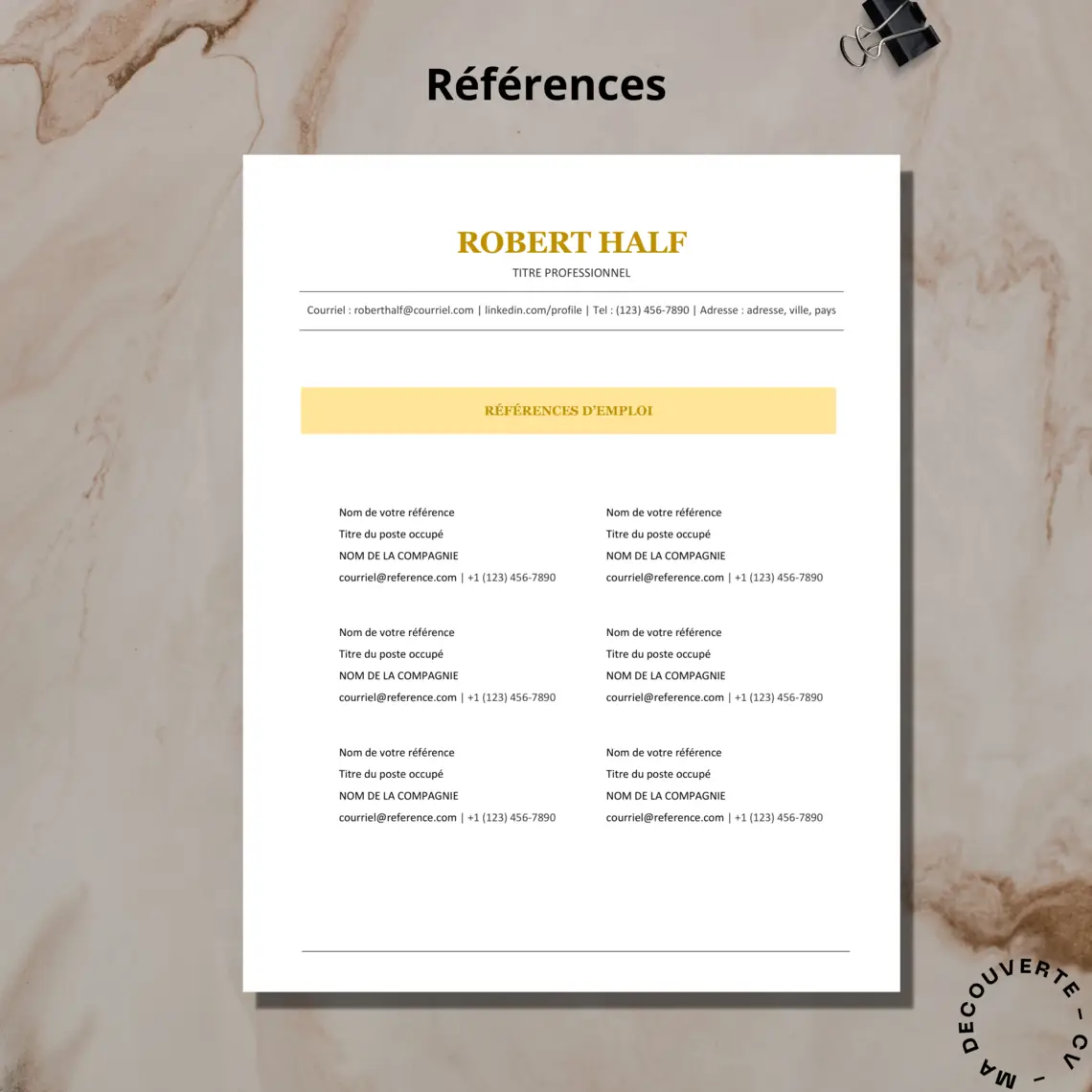 MODÈLE DE CV TRADITIONNEL - OR (4)